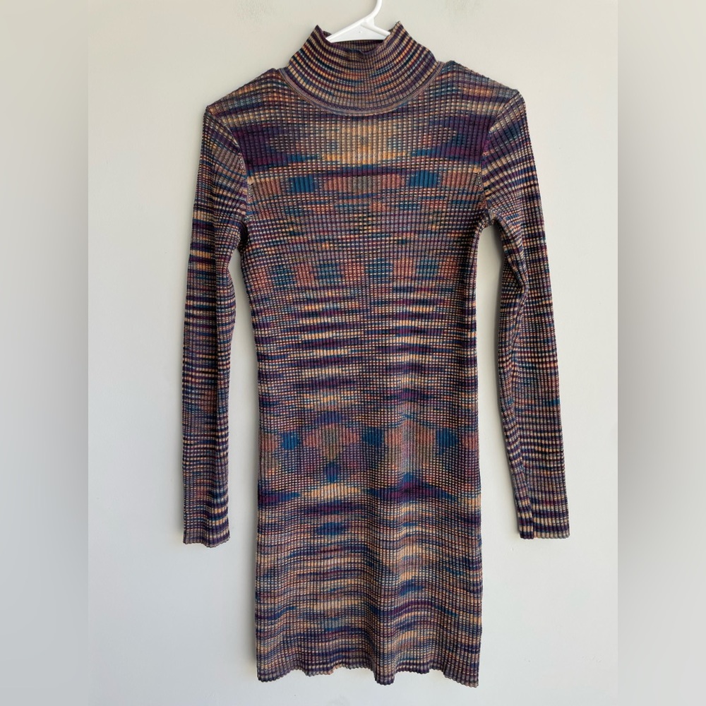 Altar’d state mock neck multicolor knit sweater dress